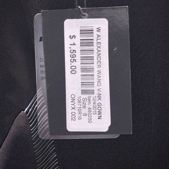 Alexander Wang, black floor length dress, size 8. - Picture 3 of 4